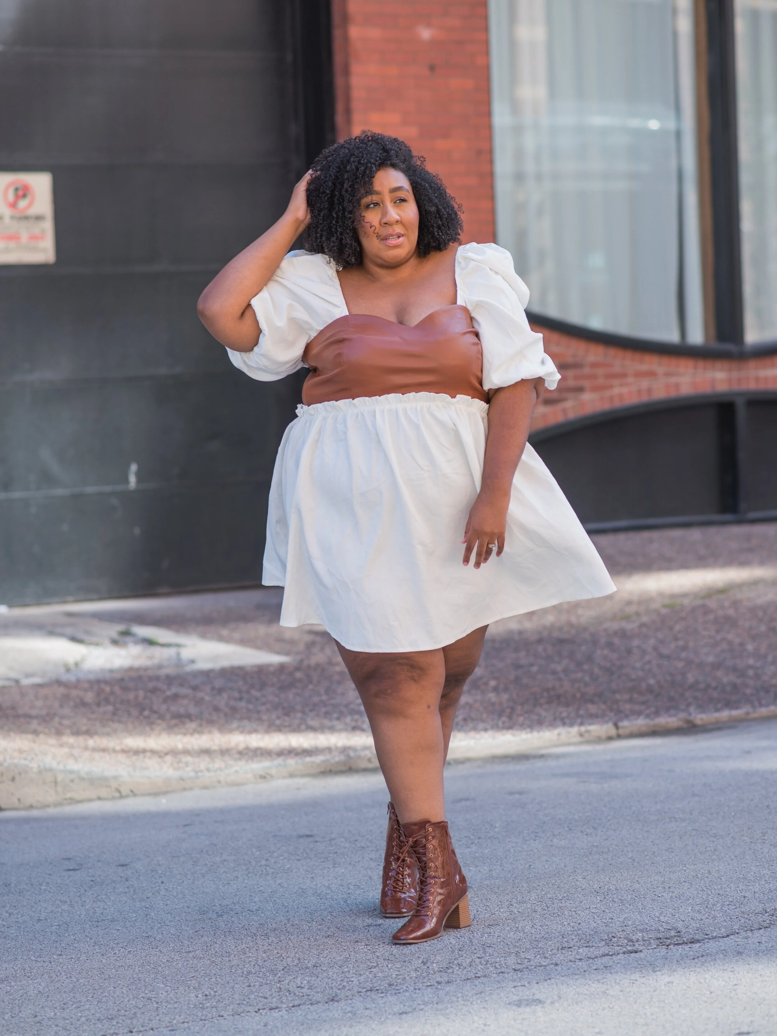 White dress brown boots best sale